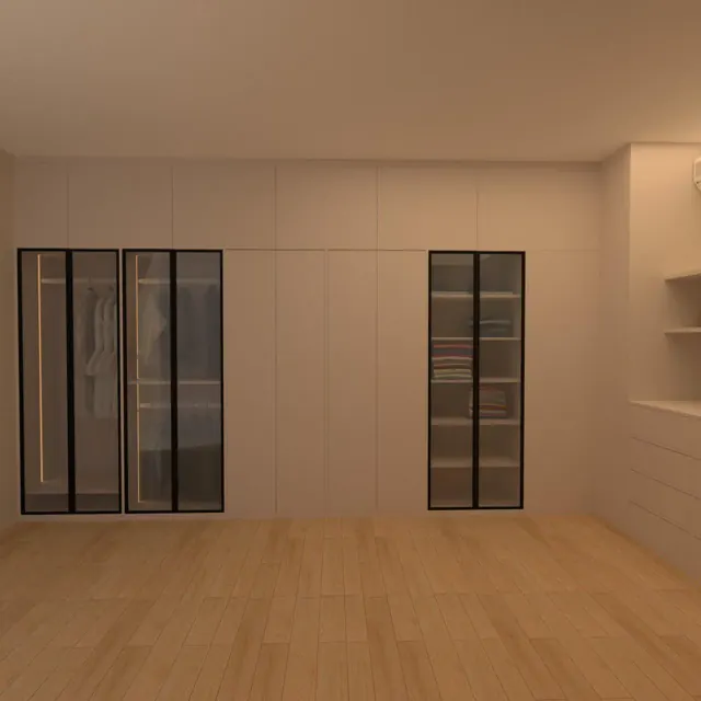 تصميم غرفة الملابس ثلاثي الأبعاد